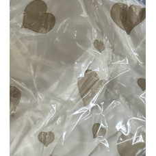 Непромокаюче простирадло на гумці в коляску Сердечка Бежевий на Білому 80/40