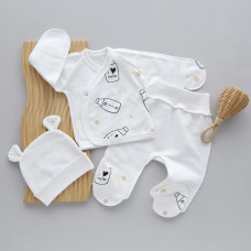 Набір 3в1: Льоля, повзунки та шапочка I Мілк (Футер - з начосом) 56 (0-3міс)