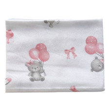 Пелюшка фланелева/байкова (Туреччина) Ведмедики з кульками Рожевий 90/80