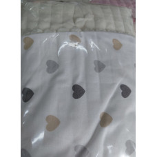 Плед плюш, без утеплення Сердечка Бежевий/ Молочний плюш 100/80