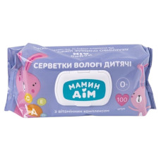 Серветки вологі 0+ Мамин Дім з вітамінним комплексом 100шт