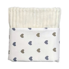 Плед плюш, без утеплення Сердечка Сірий/ Молочний плюш 100/80