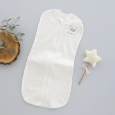 Коконпелюшка на змійці Ведмедик на хмаринці Молочний (Рубчик) 56-62 (0-3міс)