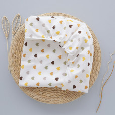 Простинка на гумці в ліжко Сердечка Помаранчевий 120/60