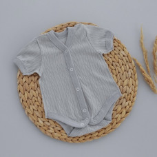 Боді з коротким рукавом Сірий Хвилька (Трансфер) 56 (0-3міс)